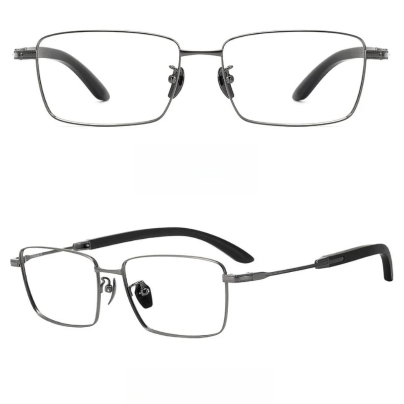 

Rosewood legs ultra-light pure titanium glasses frame male trendy big face business glasses frame square myopia