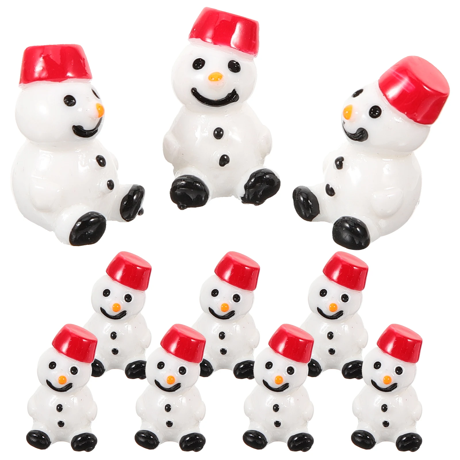 

10 Pcs Christmas Snowman Pendant Mini Charms Miniature Ornaments Kits Tiny Figurines