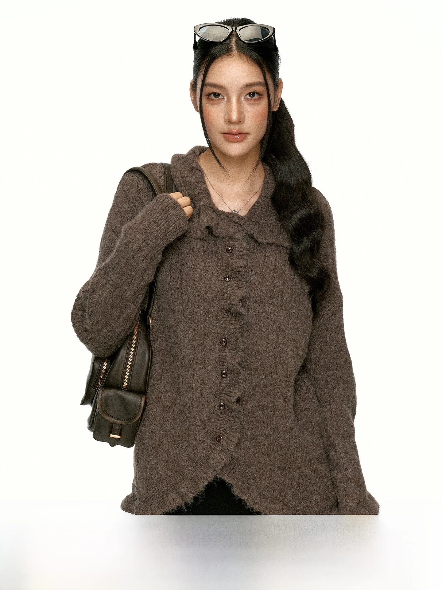 Loose Women's Knitted Open Cardigan Aaisup Autumn New Design Sensation Laziness Style Leaf Linen Patterned Sweater Coat