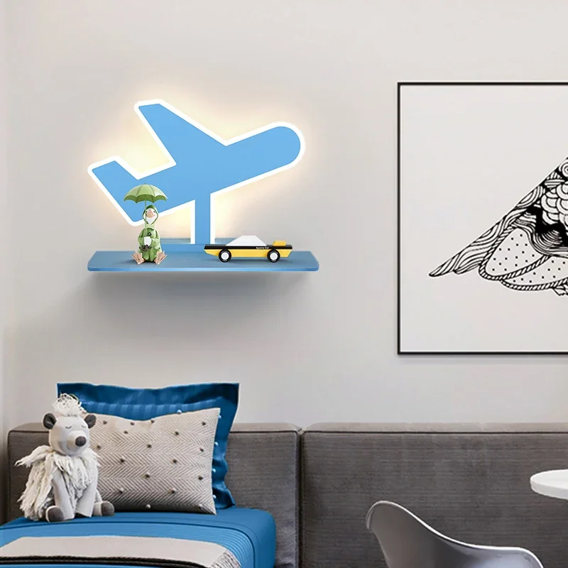 

Children room deco Blue/pink cartoon Wall Lamp sconce Kindergarten Plane/Car lamp indoor kids LED Mirror Wall Lighting fixtures