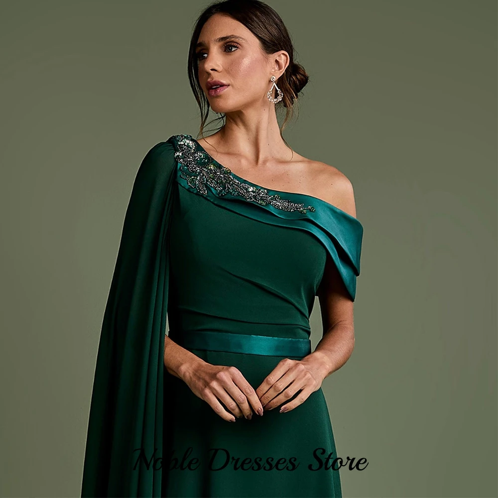 Exquisite Beading Evening Dress Customized Classic One Shoulder Sleeveless Celebrity Gowns Charming A-Line Jersey Party Dresses image 4