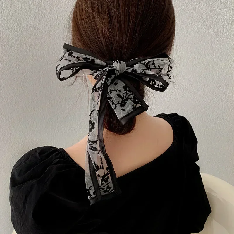 

Super Beautiful Lace Fairy Bow Hair Band Head Scarf Spring Summer Scarf Tied Hair Korean Version Wild Tide Tiara Bride Headbands