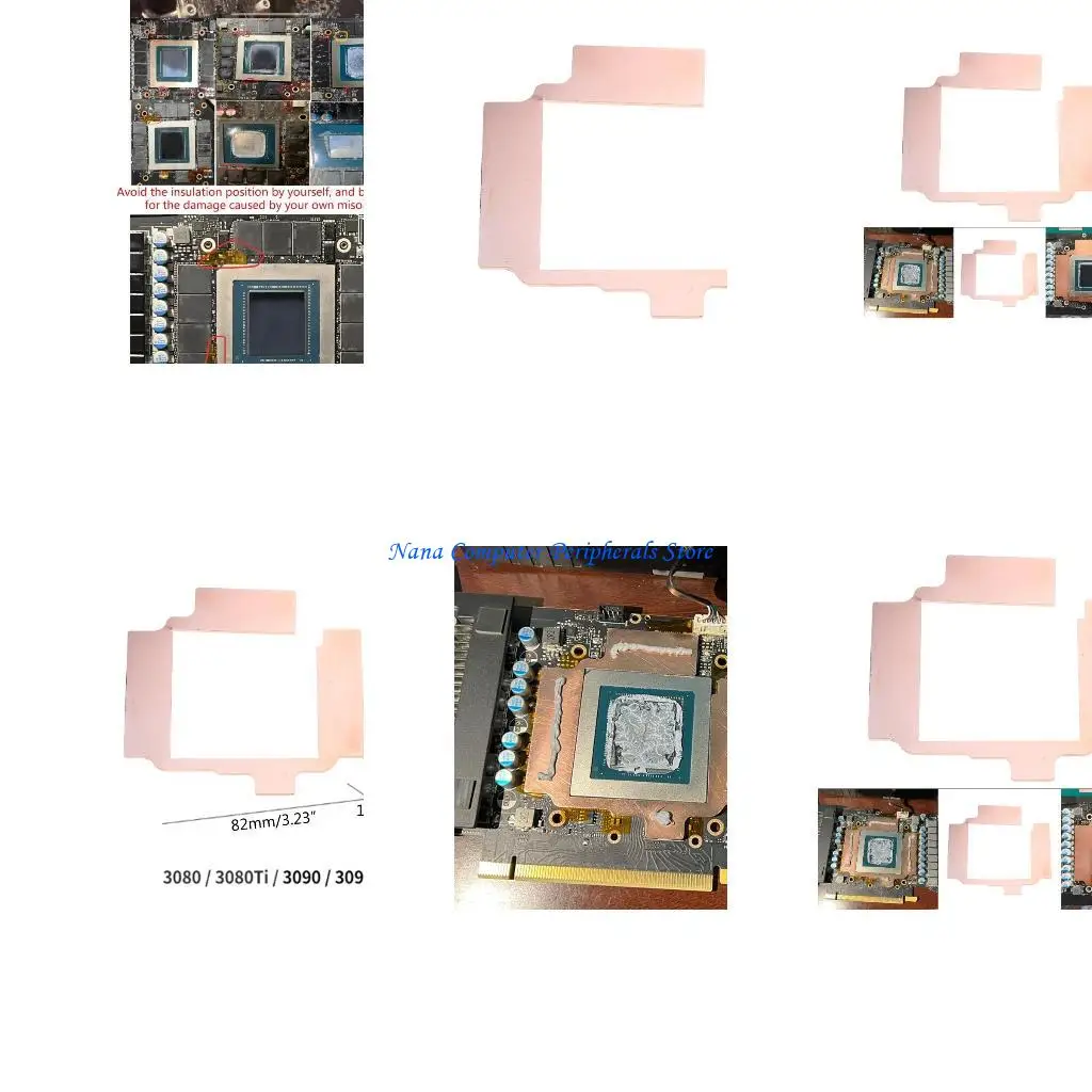 F68C GPU VRAM Heatsink Copper Graphics Card Copper Heatsink Cooler Thermal Pad 3080ti
