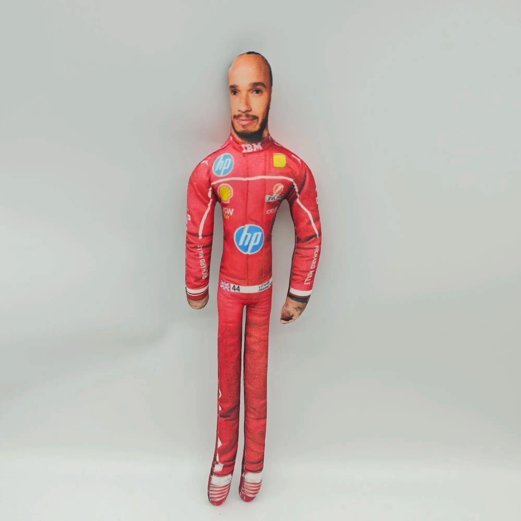 28cm Piastri George Carlos Sainz Rennfahrer Plüschtier Niedliches Kuscheltier mit Beweglichem Skelett für Auto Geschenk Schreibtisch-Dekoration – Detail 3