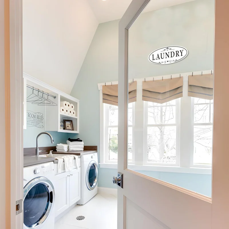 3 قطعة ملصق لافتات باب الحمام/غرفة الغسيل/المخزن ، ملصق باب الحمام من الفينيل ذاتي اللصق مقاوم للطقس ومقاوم للبهتان #6