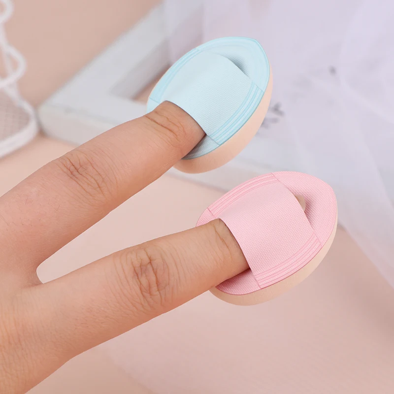 Mini Finger Powder Puff Small Air Cushion Concealer Water Drop Marshmallow Makeup Sponge Thumb Powder Puff Multi-color Wet Dry