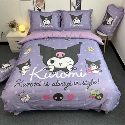 Copripiumino Kuromi Purple Style Animazione per adulti per bambini Singolo Doppio Morbido e confortevole Copripiumino Due federe