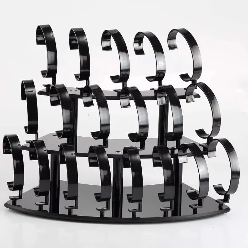 

Black curved acrylic 19 watch display stand bracket