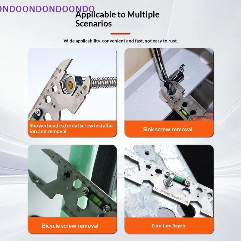 Stainless Steel Multifunctional Bathroom Wrench Precision Level Anti-rust Surface for Home DIY Renovation Repair Jobs