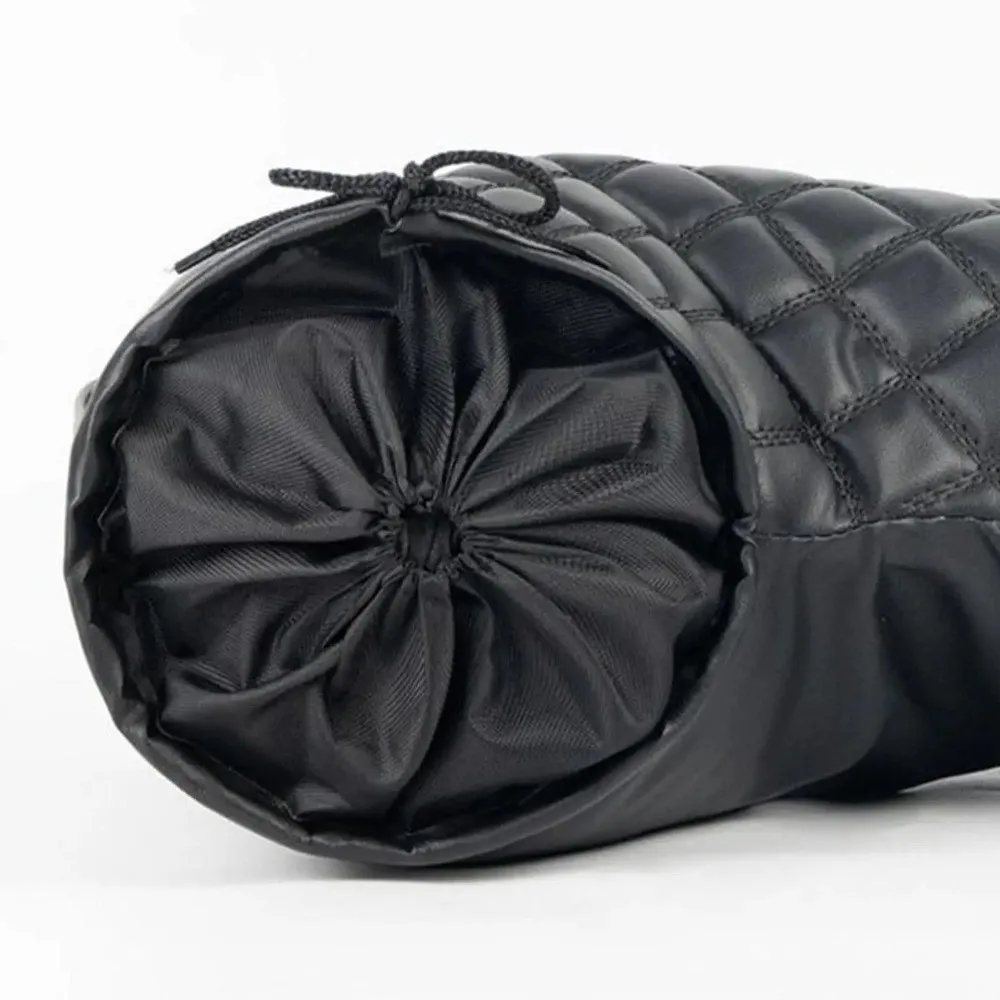 العالمي للدراجات النارية المقود قفازات دافئة مقاوم للماء يفشل اليد بولي Leather الجلود سميكة المخملية مقابض حامي الخريف والشتاء