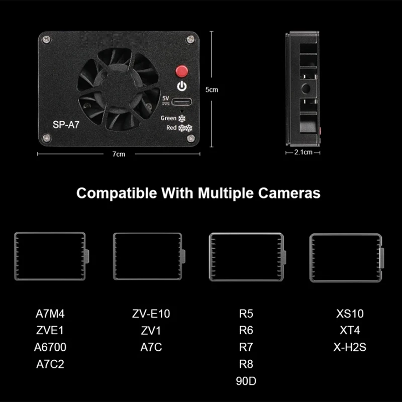 Кулер для камеры Sony Canon FUJI A7M4 ZVE1 A6700 A7C2 ZVE10 ZV1 R5 90D XS10 XT4