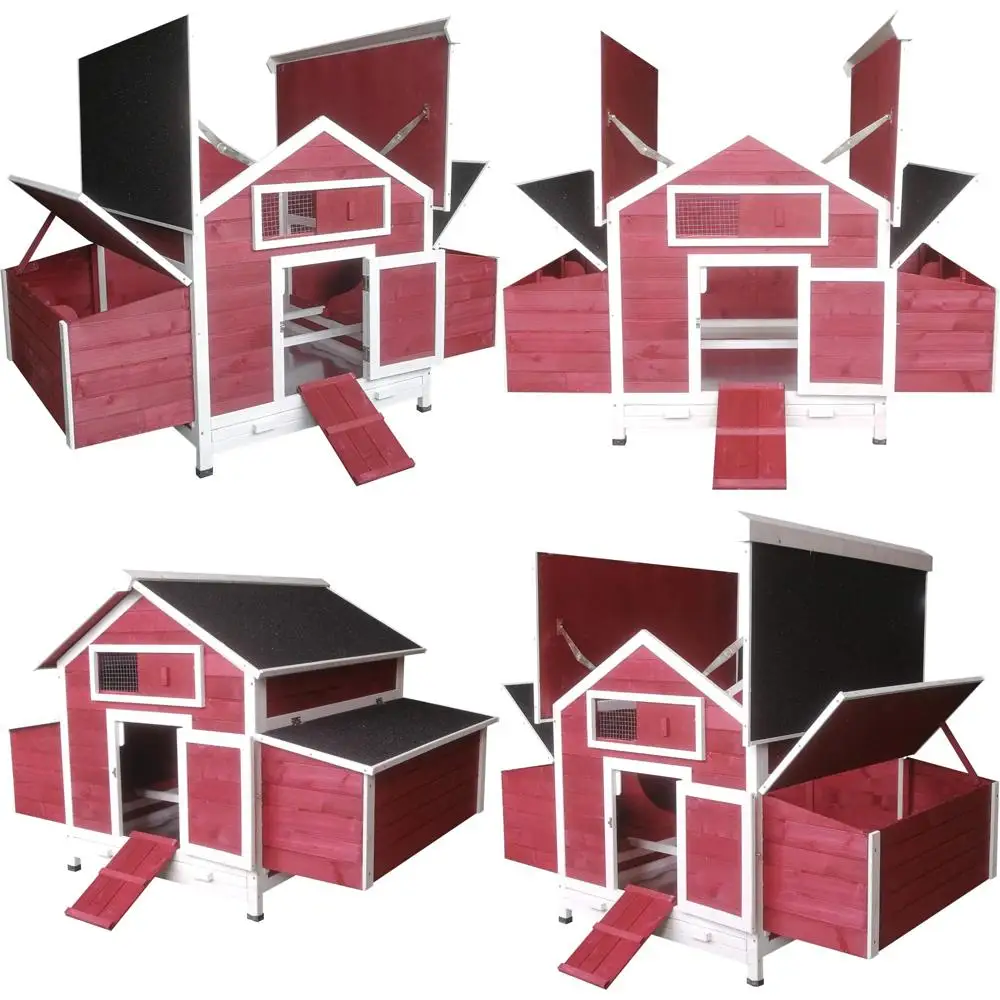 

Spacious Outdoor Chicken Coop for 4-6 Hens with Six Nesting Areas