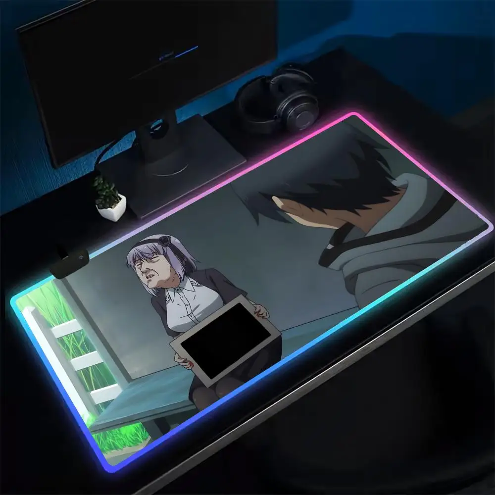 

Коврик для мыши в стиле аниме Dagashi Kashi, игровой коврик для мыши в стиле аниме, светодиодные настольные коврики с подсветкой, резиновые настольные коврики XXL RGB