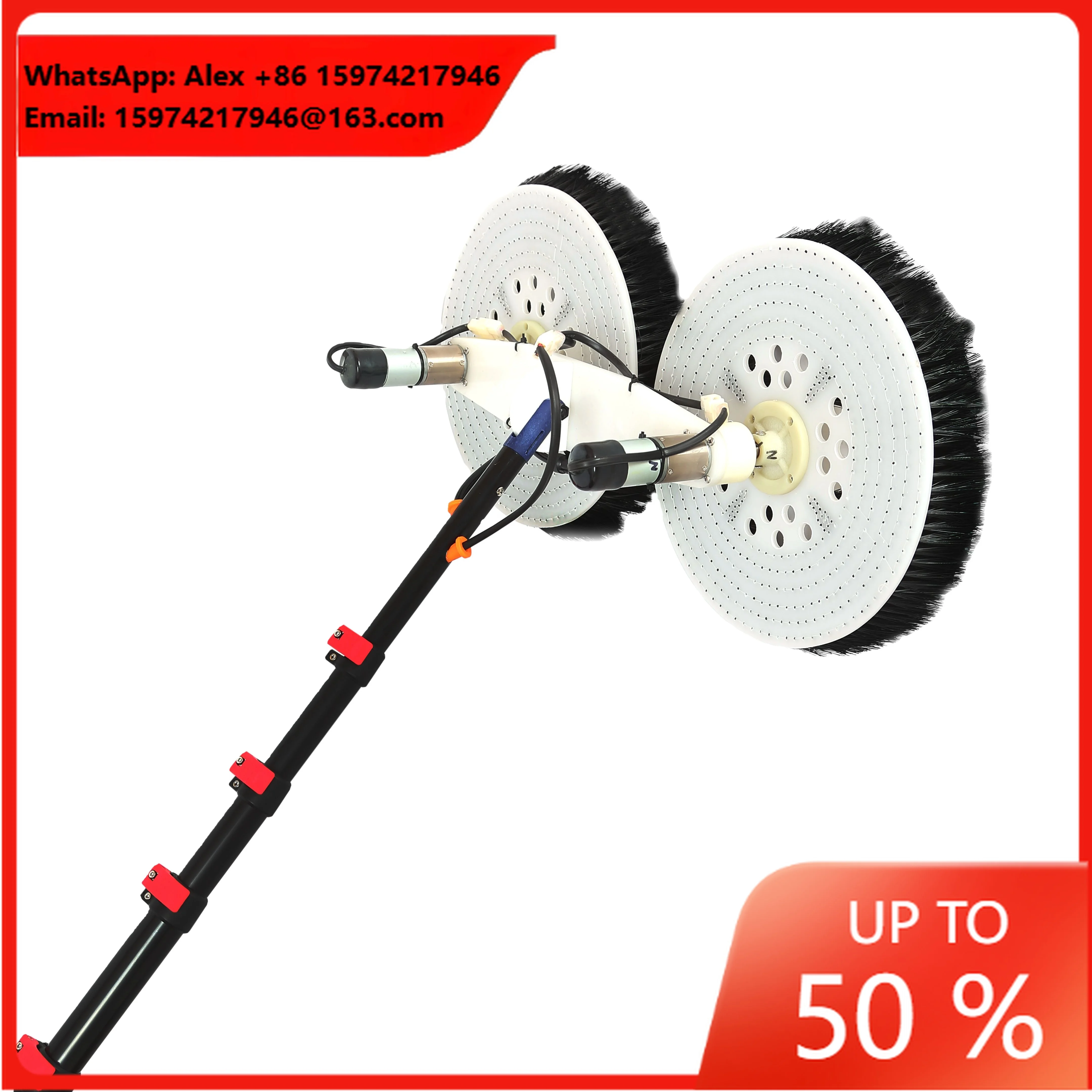 Extentool 3.5m Electric Solar Panel Cleaning Tools Water Fed Pole Photovoltaic Solar Panel Cleaner Machine