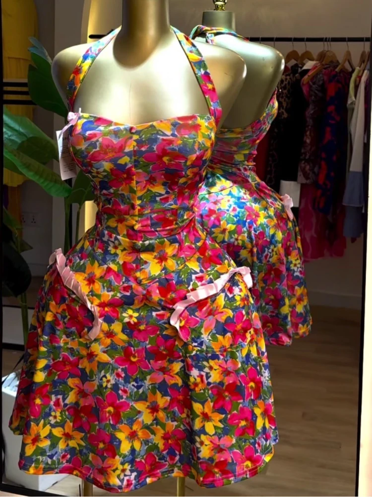 

Summer Sexy African Sleeveless Printing Polyester Mini Dress Dashiki African Dresses for Women Outfits Party Evening Dresses