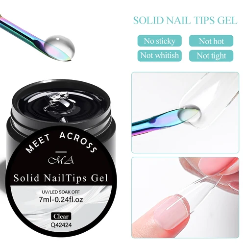 Imagen 2 del producto Gel de extensión sólido para uñas, Gel antiadherente para extensiones de uñas acrílicas, Gel de flores para tallado 3d, 7ml