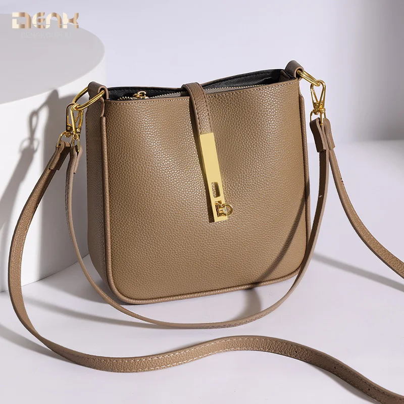 

2025 New! DENK Leather Women's Trendy Versatile Messenger | Fashion Shoulder/Underarm Bucket Bag