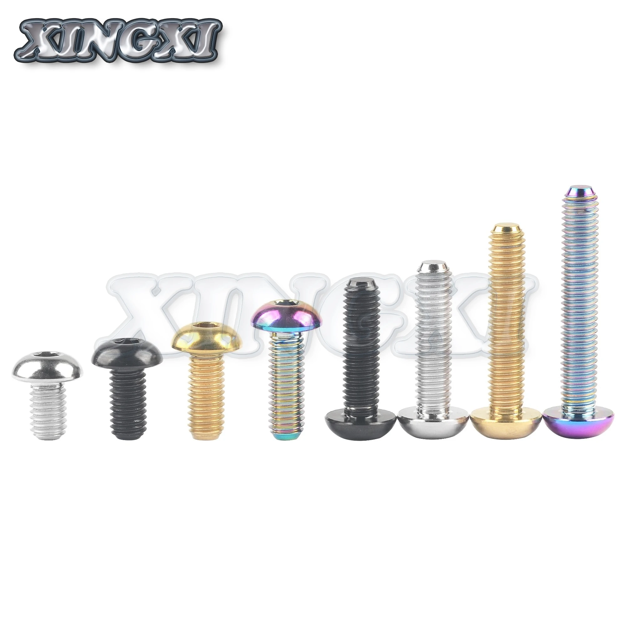 Xingxi Titanium Bolt M5/M6 x 8 10 12 16 15 18 20 25 30mm Bottle Cage Bracket Hexagonal Round Head Screw for Bicycle Parts