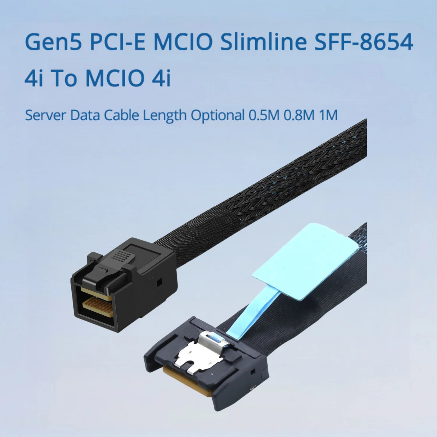 

Gen5 PCI-E MCIO Slimline SFF-8654 4i To MCIO 4i Server Data Cable Length Optional 0.5M 0.8M 1M