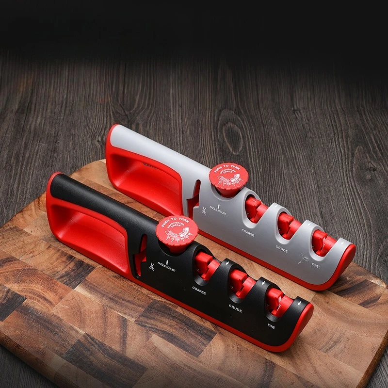 

New Upgrade Angle Adjustable Knife Sharpener Professional 4 In 1 Kitchen Knives Grinder Scissors Sharpening Stone Home Tools
