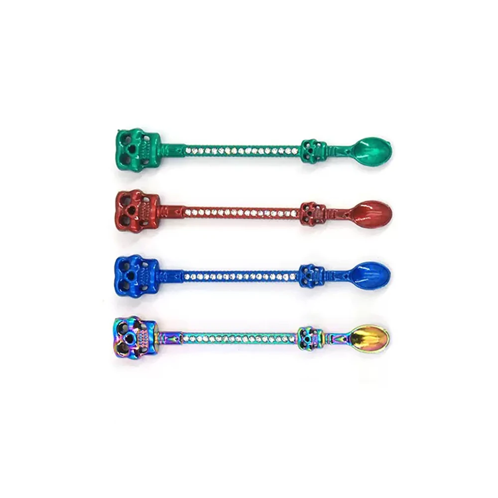 Creative Ghost-headed Diamond Spoon Stainless Steel Skull Bone Halloween Dessert Coffee Spoon Bar Tableware Kitchen Accessories