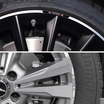 4ks hliníkové samolepky na náboj kola, odznaky a ráfky pneumatik, dekorace pro Toyota Corolla Camry RAV4 CHR Yaris Prius Prado Auris Avensis 6 nejlepší prodej Černý znak Toyoty Prado - №3