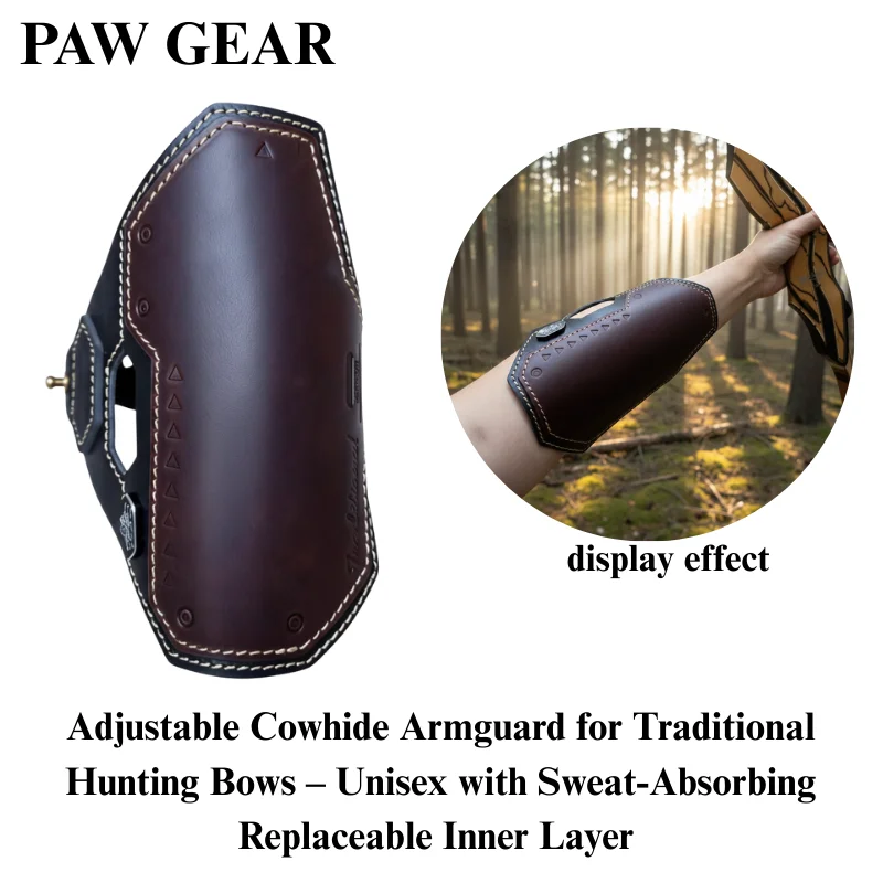 

Unisex Adjustable High-Quality Cowhide Archery-arm Guard with Sweat-Absorbing Replaceable Inner Layer
