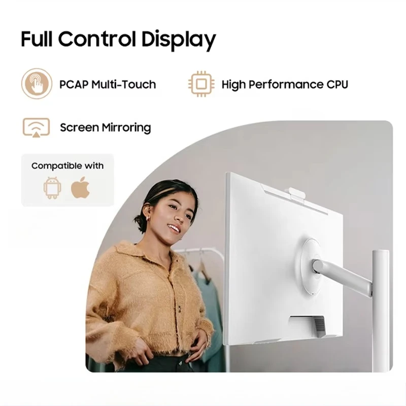 32-Inch Wireless Smart Portable Android Monitor 9H Battery Life 120Hz Refresh Rate Stand 12V Power Touch LCD Display