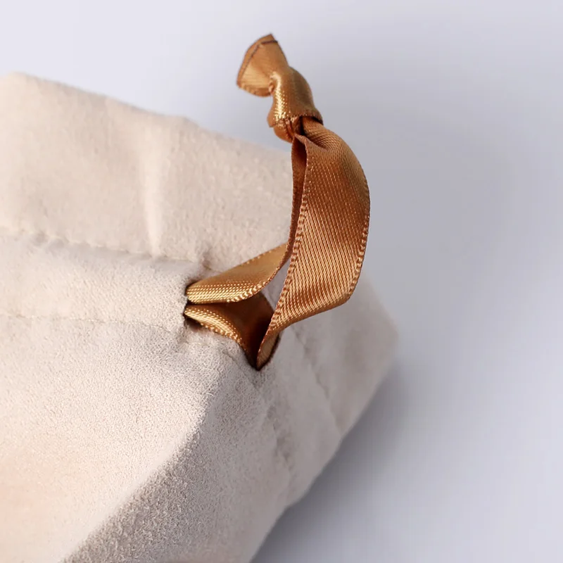 Geschenktüten aus nacktem Wildleder mit individuellem Logo, Sack, Uhr, Parfüm, Mascara, Wimpern, Make-up, Beutel mit Kordelzug, Schmuck, elfenbeinfarbene Flanellbeutel – Detail 5