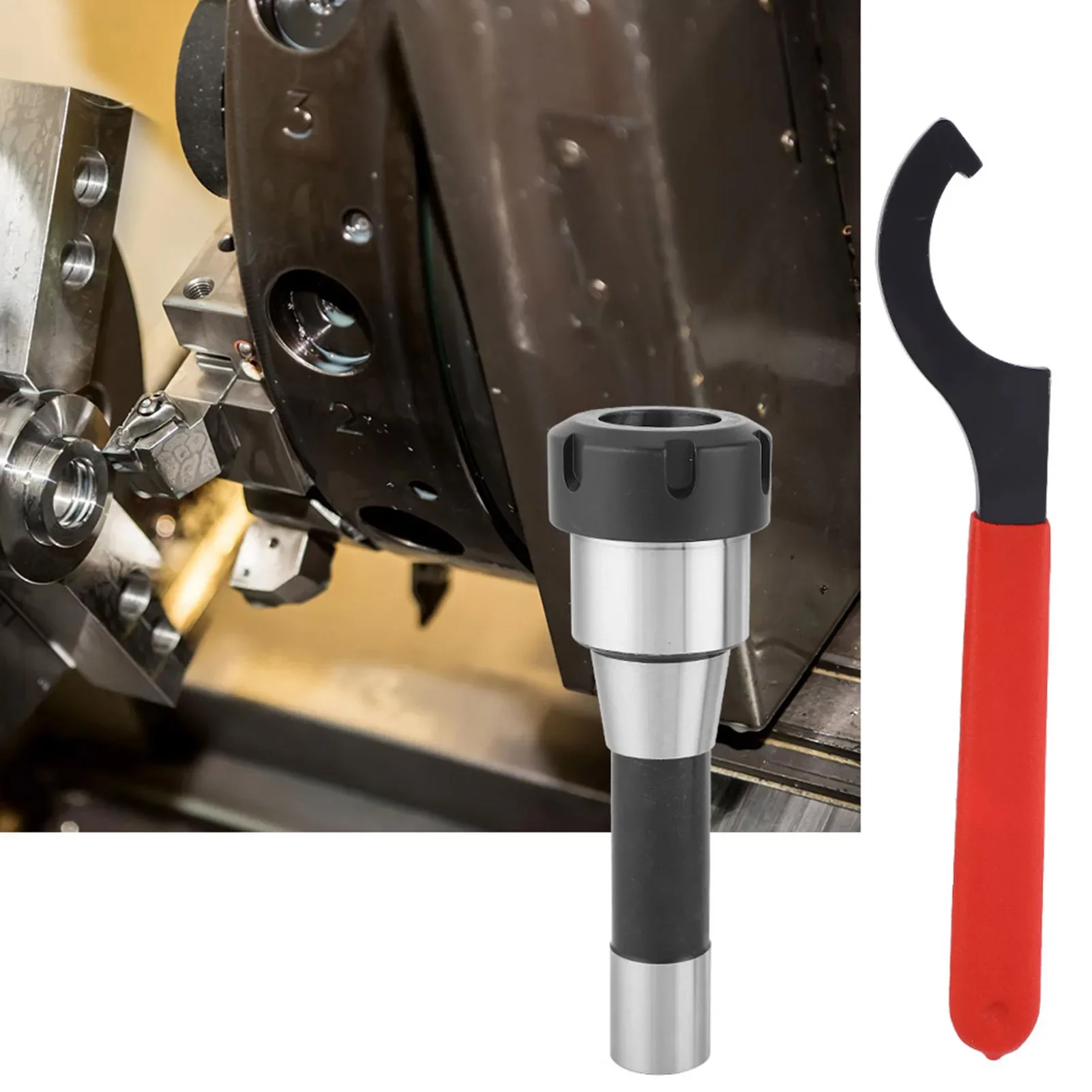 

High Accuracy R8-ER32 Collet Chuck Holder Milling Cutter Tool 1Pcs Hook Wrench
