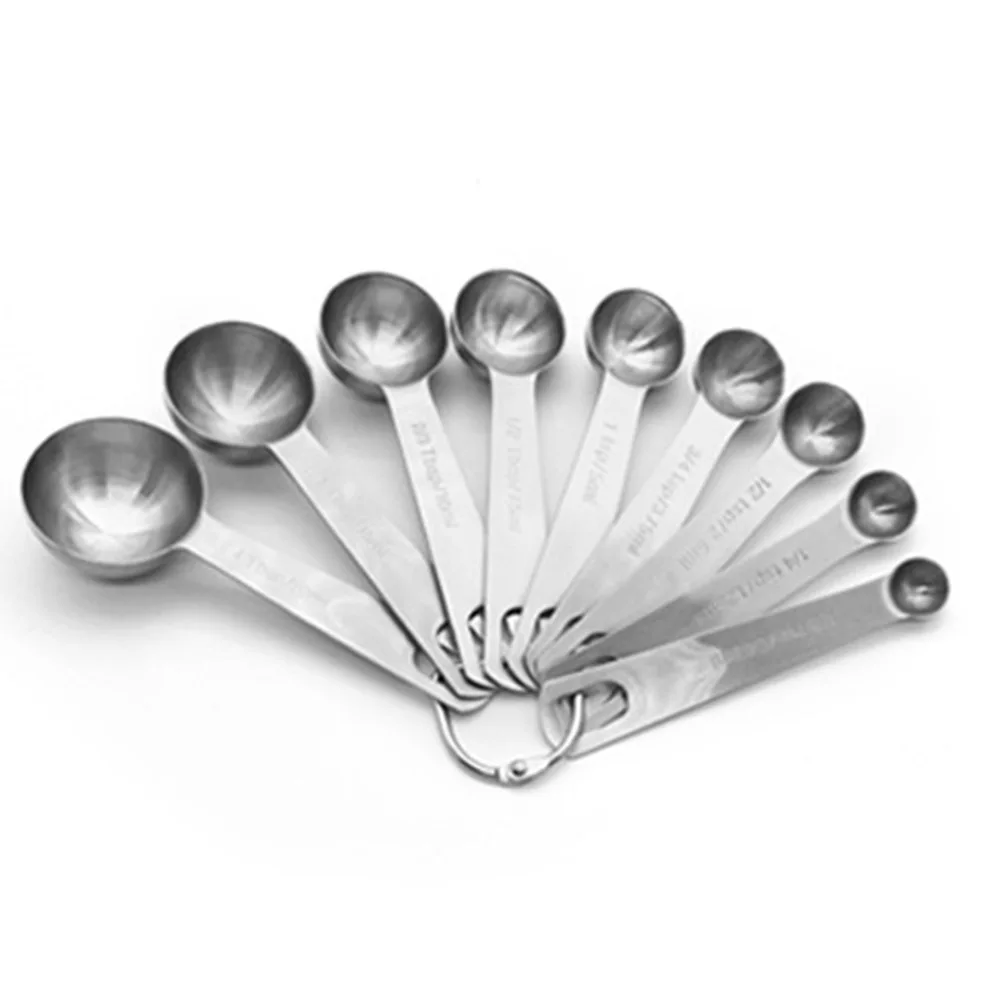 9-piece measuring spoon Stainless Steel Measuring Spoon Set Scoop for Baking Tea Coffee Kitchen Accessories