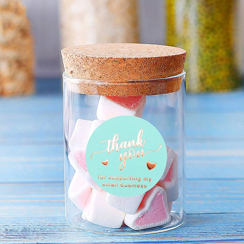 

500Pcs Thank You Roll Sticker Strong Adhesiveness Decorative Sealing Decal for Flower Packaging Gift DIY Sticker