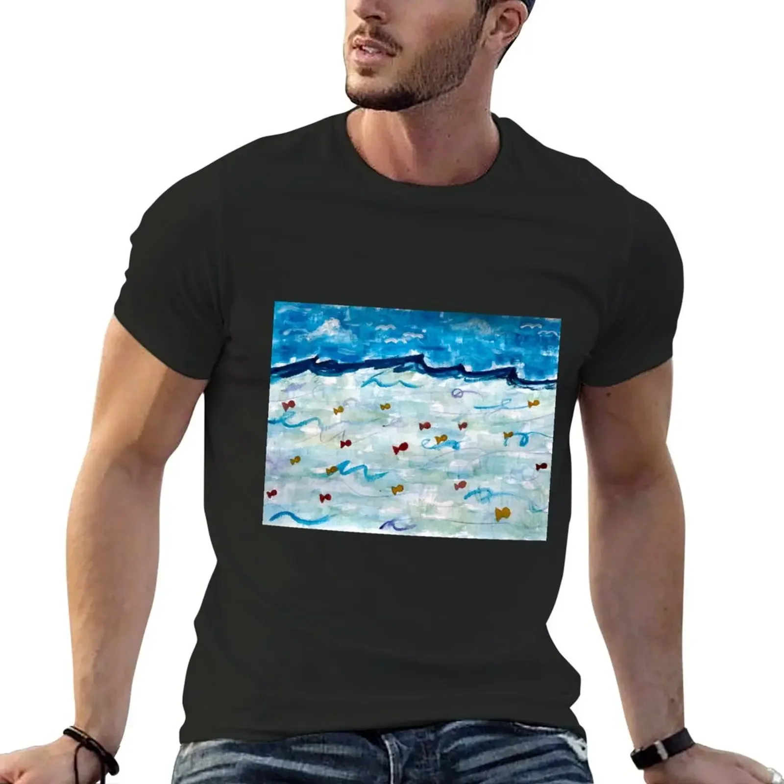 Plenty of Fish T-Shirt blanks graphics customs T-shirts for men cotton