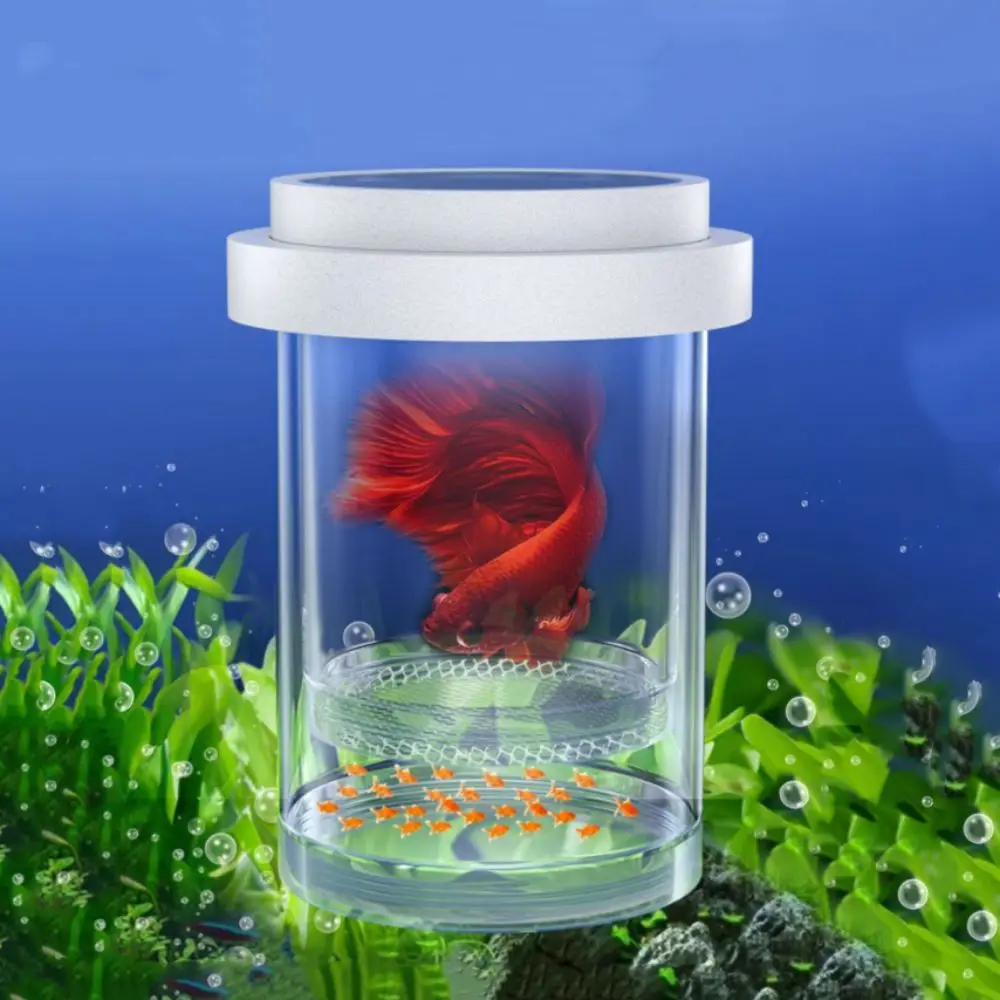 Single Layer Floating Hatching Box Plastic Fine/Coarse Mesh Aquarium Breeder Feeder Fish Tank Hatching Incubator White