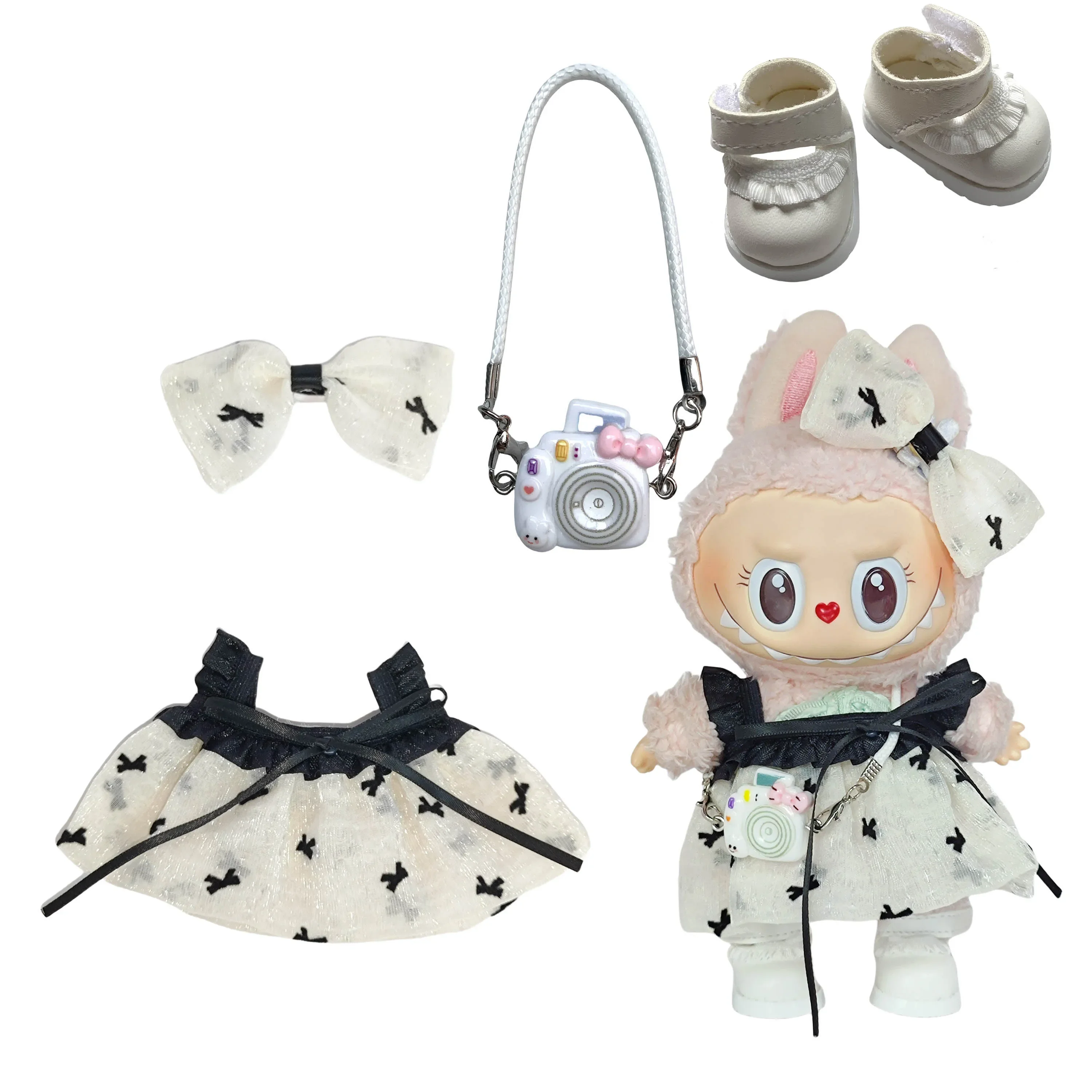 ملابس لدمية لابوبو شخصية كرتونية مجموعة إكسسوارات كبيرة الحجم بتصميم أجنحة الملاك للحفلات العصرية