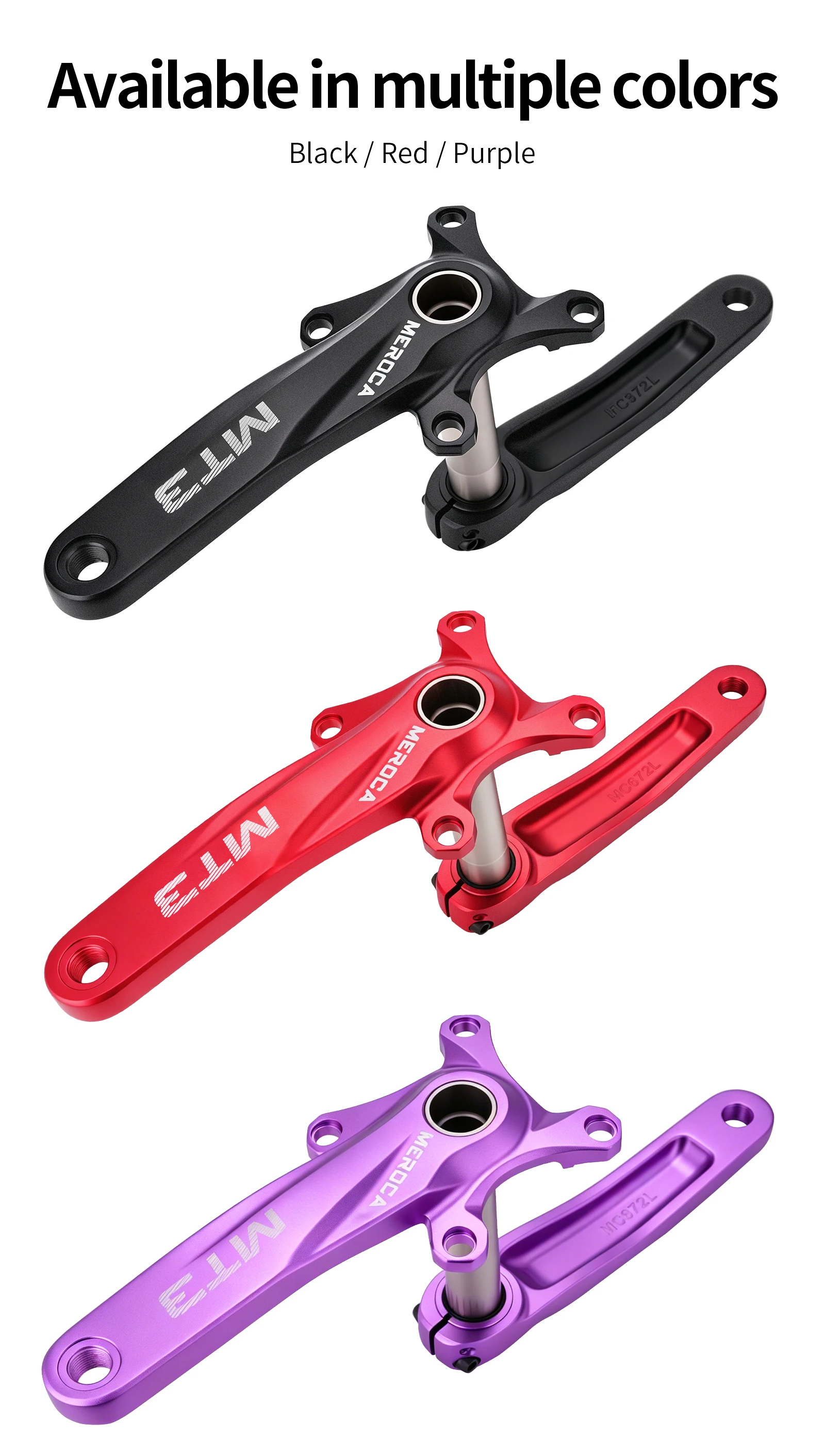 MEROC MT3 Mountainbike-Kurbelgarnitur 170mm Hohl-Integriertes Aluminiumlegierungs-Kettenblatt 104BCD 32/34/36/38/40/42T für 8-12-Gang MTB – Detail 13