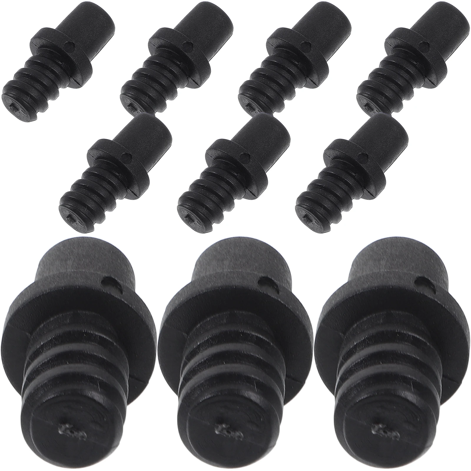 

10pcs Thick Tube Toilet Connector Handle 12 7mm Black PP Spiral Threaded Tip Replacement Pole Attachments Brush Repair Kit