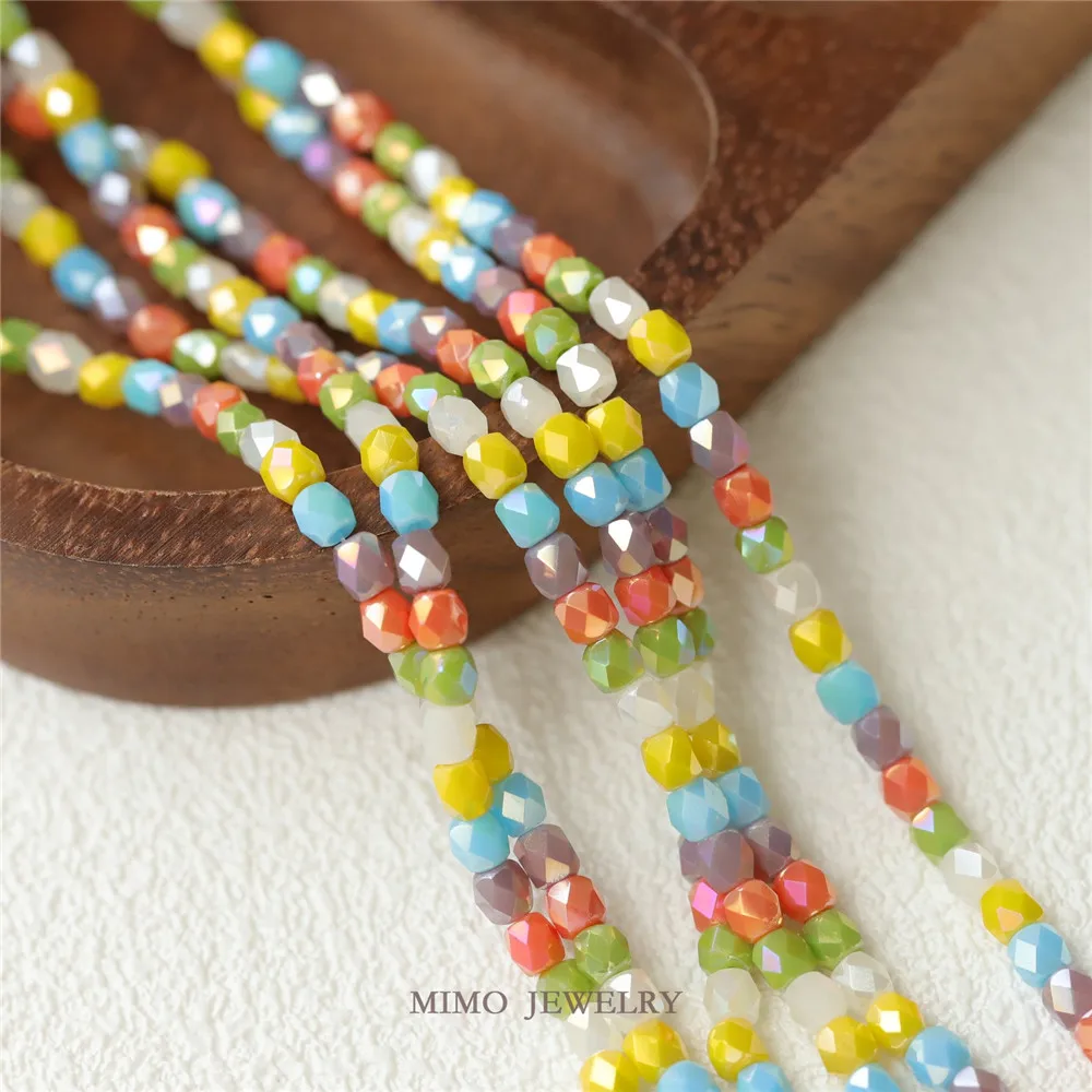 

Colored Glass Cylindrical Cut Mixed Color Beaded Loose Bead Bracelet Necklace DIY Handmade Accessories M-001