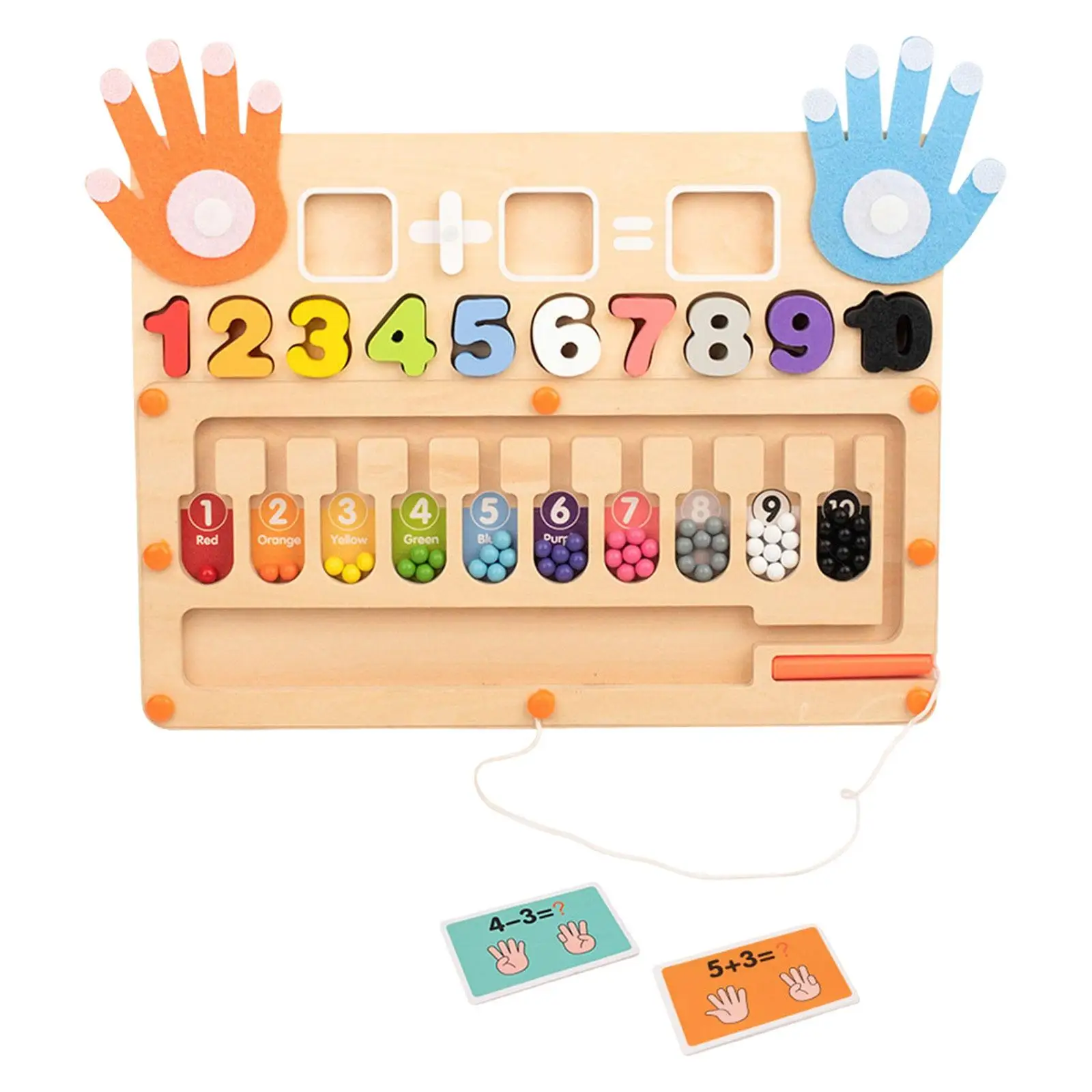 Finger Math Addition & Subtraction Toy,Developmental for Kids,Magnetic Beads Sorting Matching for Preschoolers Children Gift