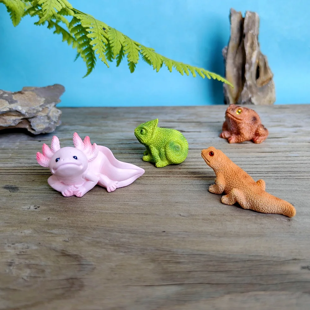 Simulated Lizard Chameleon Axolotl Toad Model Gift Resin Craft Miniature Figure Tiny For Bonsai Microlandscape Garden Decor