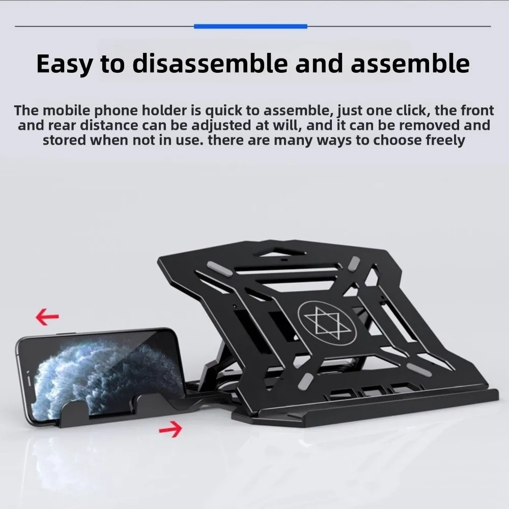 Black White Laptop Cooling Bracket Folding Bracket Adjustable Notebook Computer Holder Accessories Multi-Angle Swivel