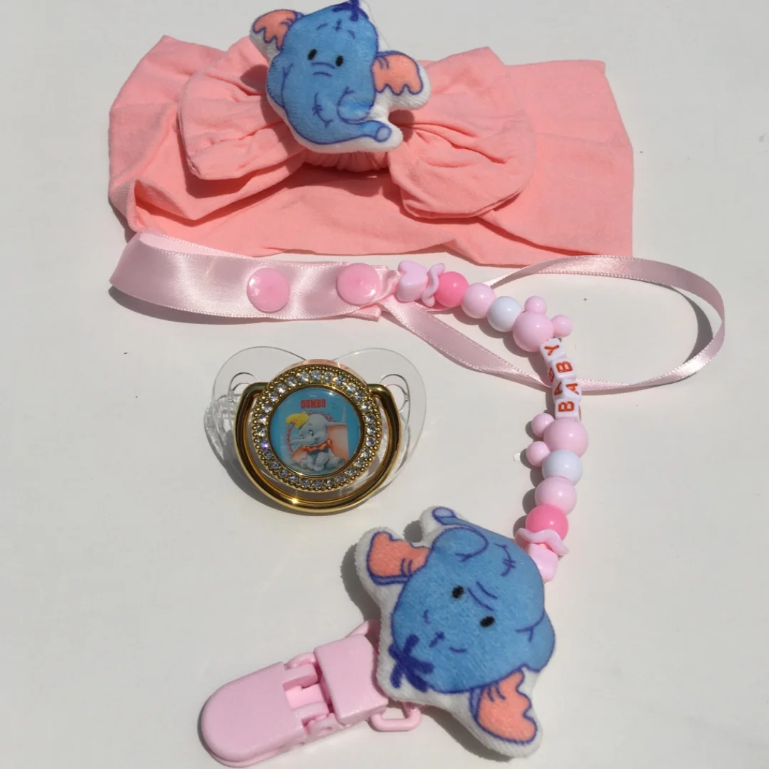 Elephant print 3D 3D personalized baby pacifier clip chain Tooth Pendant Baby pacifier Kawaii tooth Toy Gift chupetes para bebes