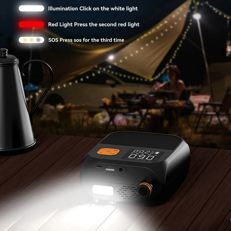 مضخة قابلة للنفخ مضخة كهربائية مجداف مجلس قابلة للشحن 25PSI SUP مضخة كهربائية محمولة لركوب الأمواج