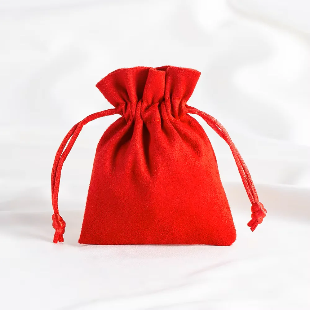 5pcs Premium Flannel Drawstring Pouches for Jewelry Storage