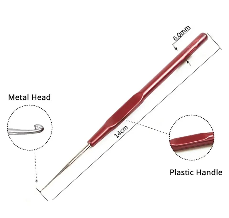 Fotografia 6: Conjunto de Agulhas de Crochê para Dreadlocks, Ferramenta para Tranças de Cabelo, Diâmetro de 0.5mm-0.8mm, Agulhas de Crochê para Dreadlocks, Presente para Cabeleireiros
