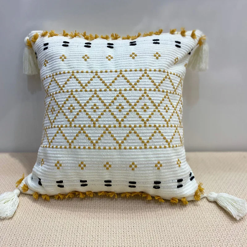 Home Decoration Throw Pillow Case Tassel Cushion Cover for Bed Room Sofa Chair No Core Luxury 30*50cm 45*45cm Pillowcase