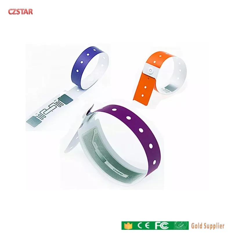 50pcs Disposable Baby patient Hospital ID UHF RFID Paper PVC reusable silicon rfid uhf Wristband tag for school sport race