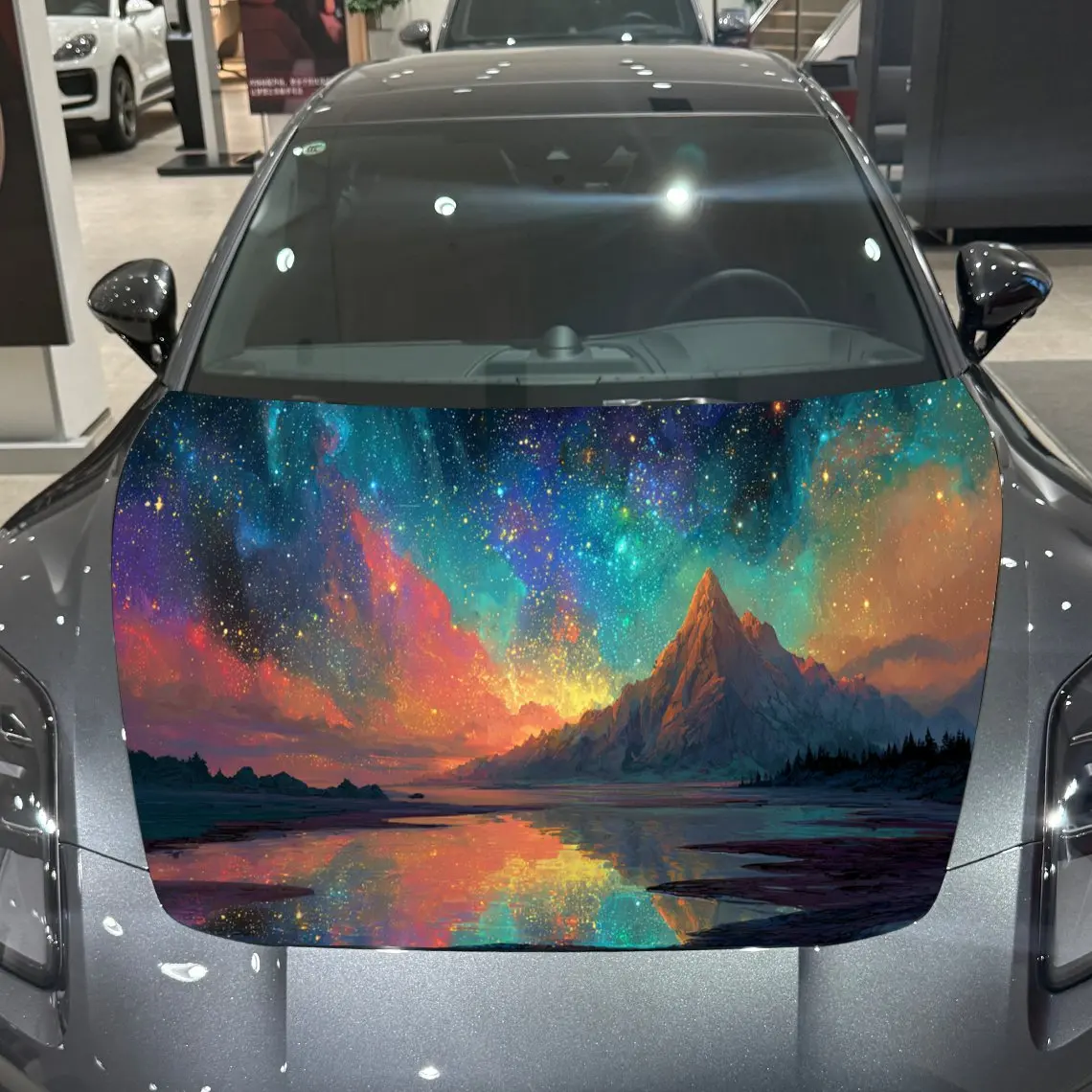 

Colorful nebulae, mountains, rivers, and lakes Car Hood Vinyl Stickers Car Surface Protection Decal Car Decoration Cover Vinyl W