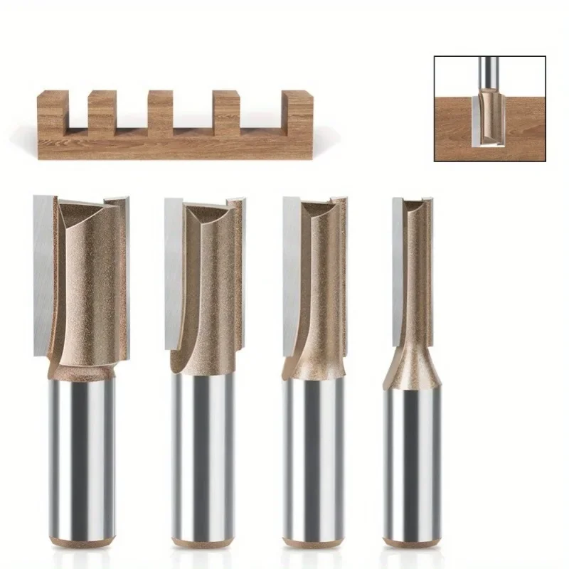 

4Pcs/Pack Professional Grade Straight Cutter 12 Handle Metric Woodworking Slotted Trimming Knife Carbide Milling Cutter
