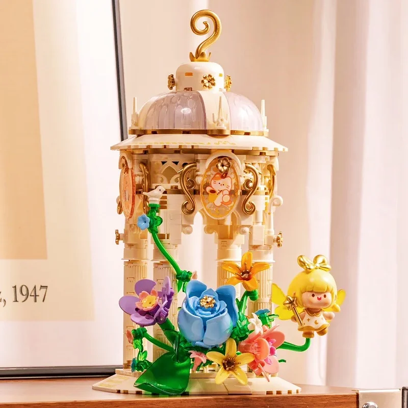 

FeimiBox Building Blocks Flower Lantern Assembly Cute Toys Combination Model Desktop Lamp Ornament Gift Micro-particle Puzzle